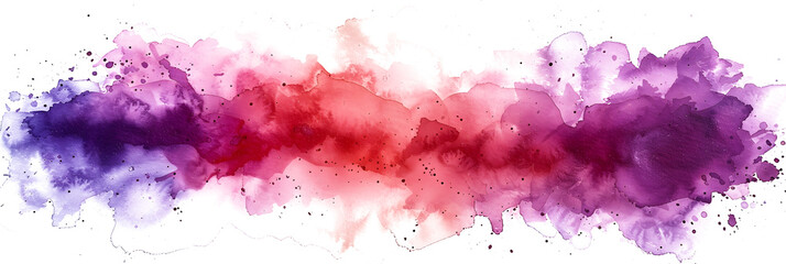 Pink and purple watercolor splatter stains on transparent background.