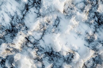 An aerial view of a vast expanse covered in a pristine layer of glistening snow, creating a serene and peaceful winter landscape.