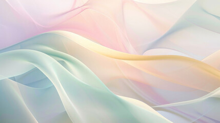 Pastel silk waves abstract background - obrazy, fototapety, plakaty
