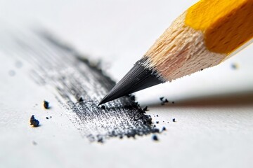 A pencil elegantly creates a self-portrait of itself on a white piece of paper.