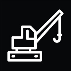 crane vehicle icon vector outline