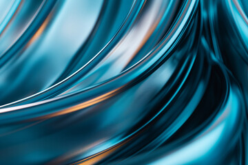 Dynamic Blue and Copper Flowing Abstract