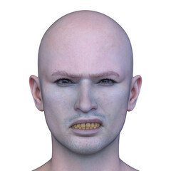 男性の顔アップ　3DCGレンダリング