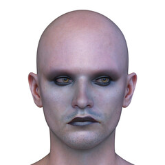 男性の顔アップ　3DCGレンダリング