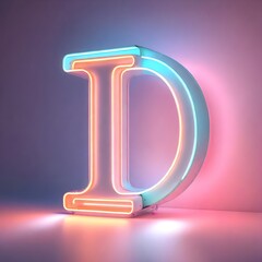 neon vintage retro letter D