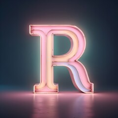 neon vintage retro letter R