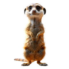A 3D animated cartoon render of a meerkat champion standing tall. - obrazy, fototapety, plakaty