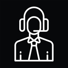 headphone with person icon outline