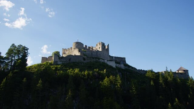 Scenic view of Ehrenberg Castle on a clear sunny day. Old Historic Keep Ruins