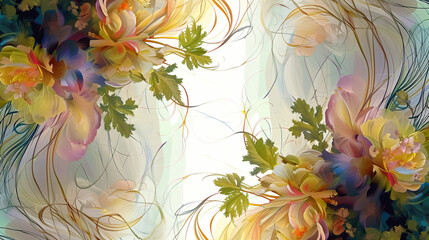 abstract floral background, a visually rich and detailed illustration of flowers 