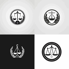 Law firm logo design vector illustration template