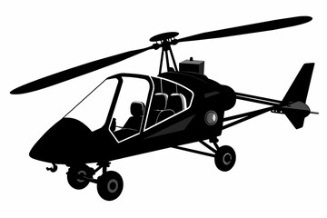 gyrocopter silhouette vector illustration