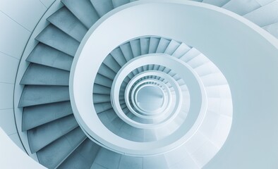 AI generated illustration of a spiral staircase in a house
