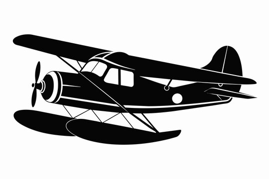 recommend clip art: seaplane silhouette vector illustration