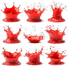 Ketchup Splash Falling Ketchup Drop on Transparent Background PNG
