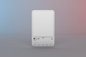 Instagram post mockup. Post social mockup with white space a instagram frame interface.