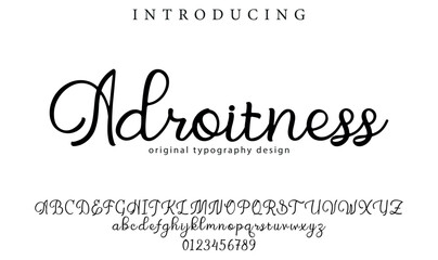 Adroitness Font Stylish brush painted an uppercase vector letters, alphabet, typeface