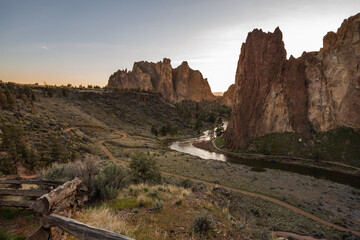 Rock formations in Smith Rock State Park in Central Oregon