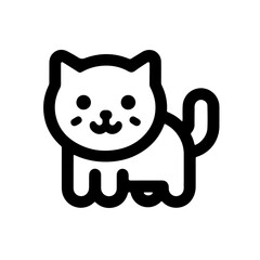 Cute Whiskers: A Flat Illustration of a Playful and Adorable Line Cat, Capturing the Essence of Feline Charm in Simple Lines. © Mahdi