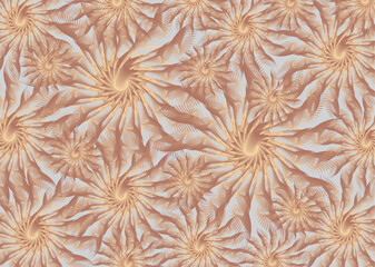 Vintage floral motifs in gray-golden-brown tonality for textiles or prints. Tropical flowers for fashion trends, business concepts, cover, scrapbooking, interiors, tiles, posters, fabrics, cards, etc.