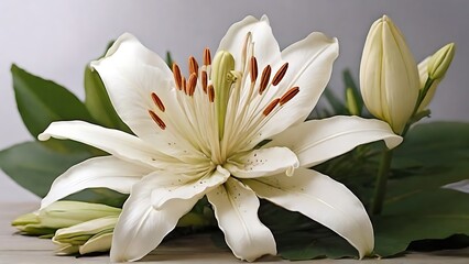 Serene Beauty: White Lily Flower in the Field