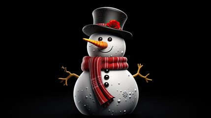 This is a 3D rendering of a snowman.
