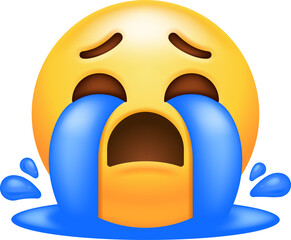 Face Crying Loudly Wailing Emoji Icon