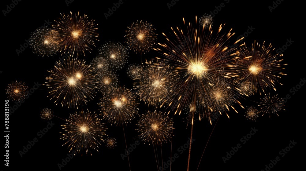 Wall mural fireworks light up the sky in a dazzling display. the bright colors and sparkling lights create a ma