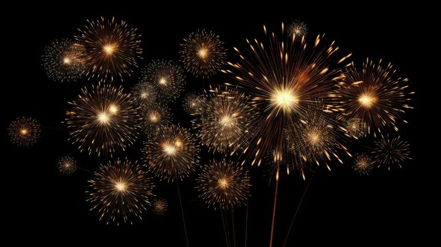 Fireworks light up the sky in a dazzling display. The bright colors and sparkling lights create a magical scene that is sure to leave you breathless.