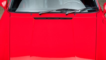 Red car hood