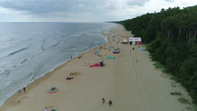 Beach Baltic Sea Lukecin Plaza Morze Baltyckiea Aerial View Poland