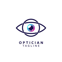 Optician Logo Design Template Flat Style Vector Illustration	
