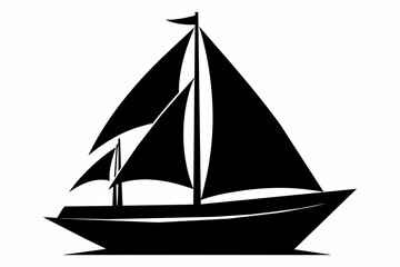 boat silhouette vector illustration