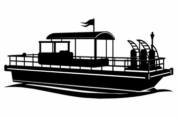 pontoon silhouette, vector illustration