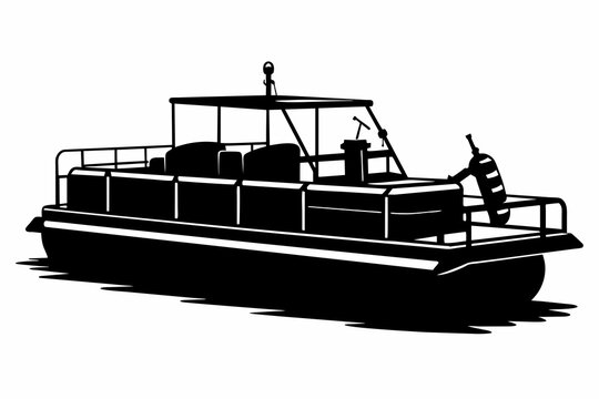 pontoon silhouette, vector illustration