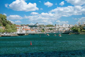 Panoramic landscape of the Douro and Porto and Vila Nova de Gaia, view in the background of the...