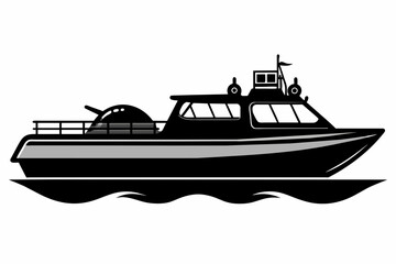 jetboat silhouette vector illustration