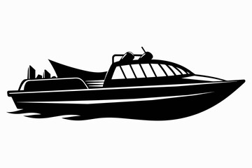 jetboat silhouette vector illustration