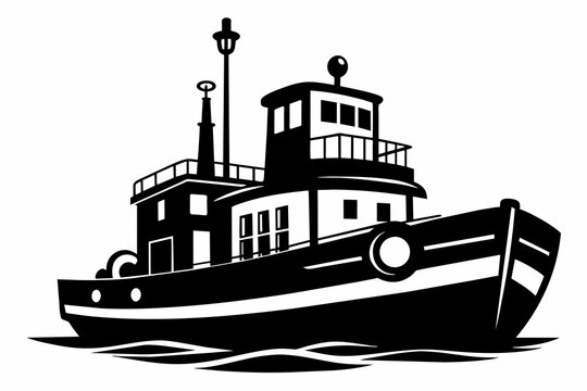 recommend clip art: tugboat silhouette vector illustration