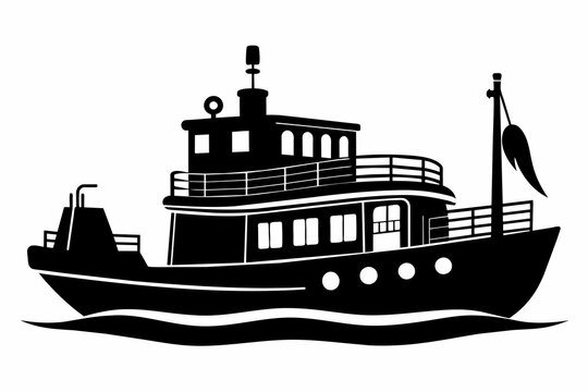 recommend clip art: tugboat silhouette vector illustration