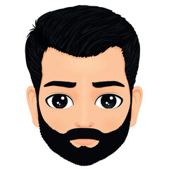 male head with beard and glasses