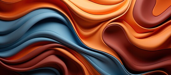 abstract background with smooth lines in orange, blue and brown colors
