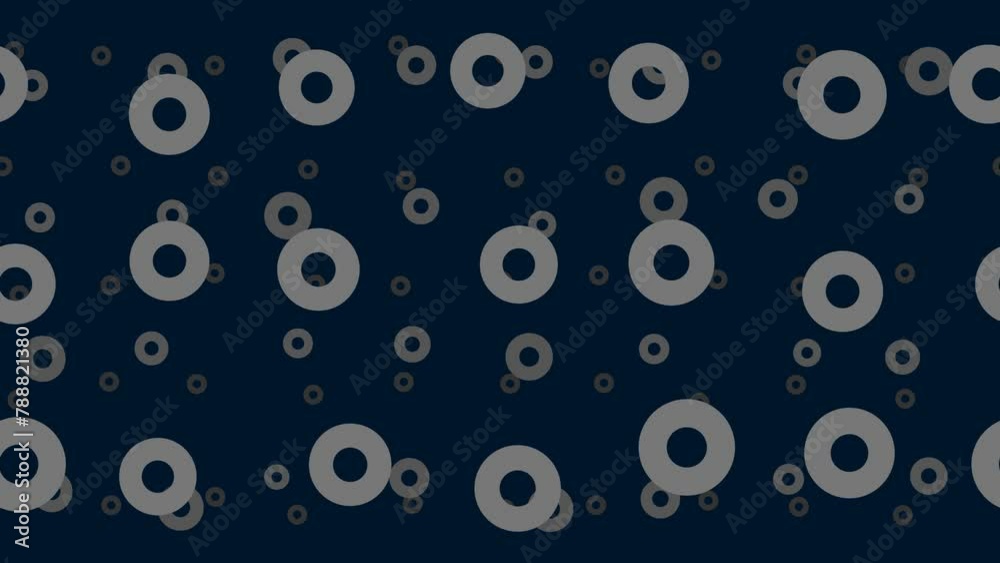 Poster record media symbols float horizontally from left to right. parallax fly effect. floating symbols ar