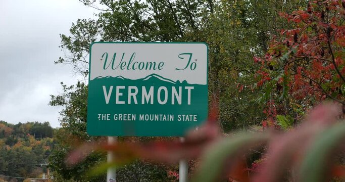 Welcome to Vermont public welcome Sign