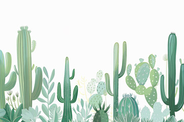 watercolor style cactus illustration background