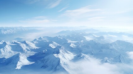 Fototapeta premium This is a beautiful landscape photograph of snow-capped mountains.