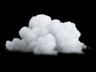 3d rendering, abstract white realistic cloud isolated on black background. Sky clip art element - 788823377