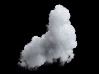 3d rendering, abstract white realistic cloud isolated on black background. Sky clip art element - 788823378