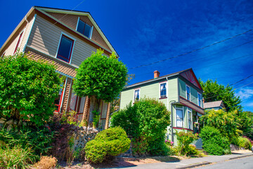 City buildings in Victoria on a sunny day, Vancouver Island