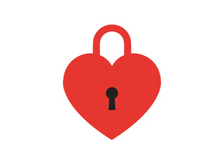 ハート型の錠アイコンB：赤